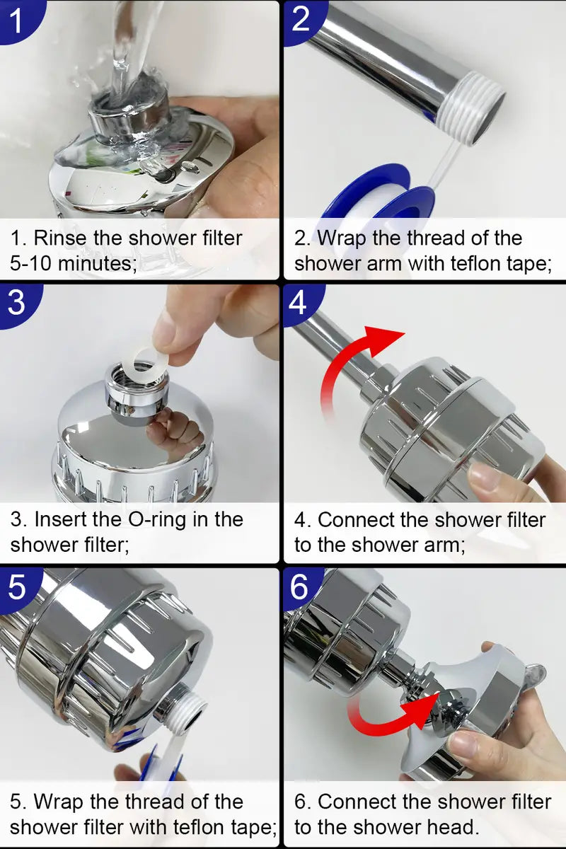 18-Stage Shower Filter for Hard Water - Removes Chlorine, Fluoride & Heavy Metals