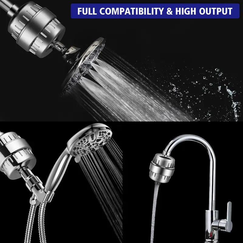 18-Stage Shower Filter for Hard Water - Removes Chlorine, Fluoride & Heavy Metals