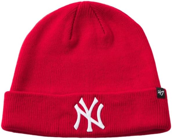 '47 MLB New York Yankees Cuffed Knit Beanie - Official Red Winter Hat