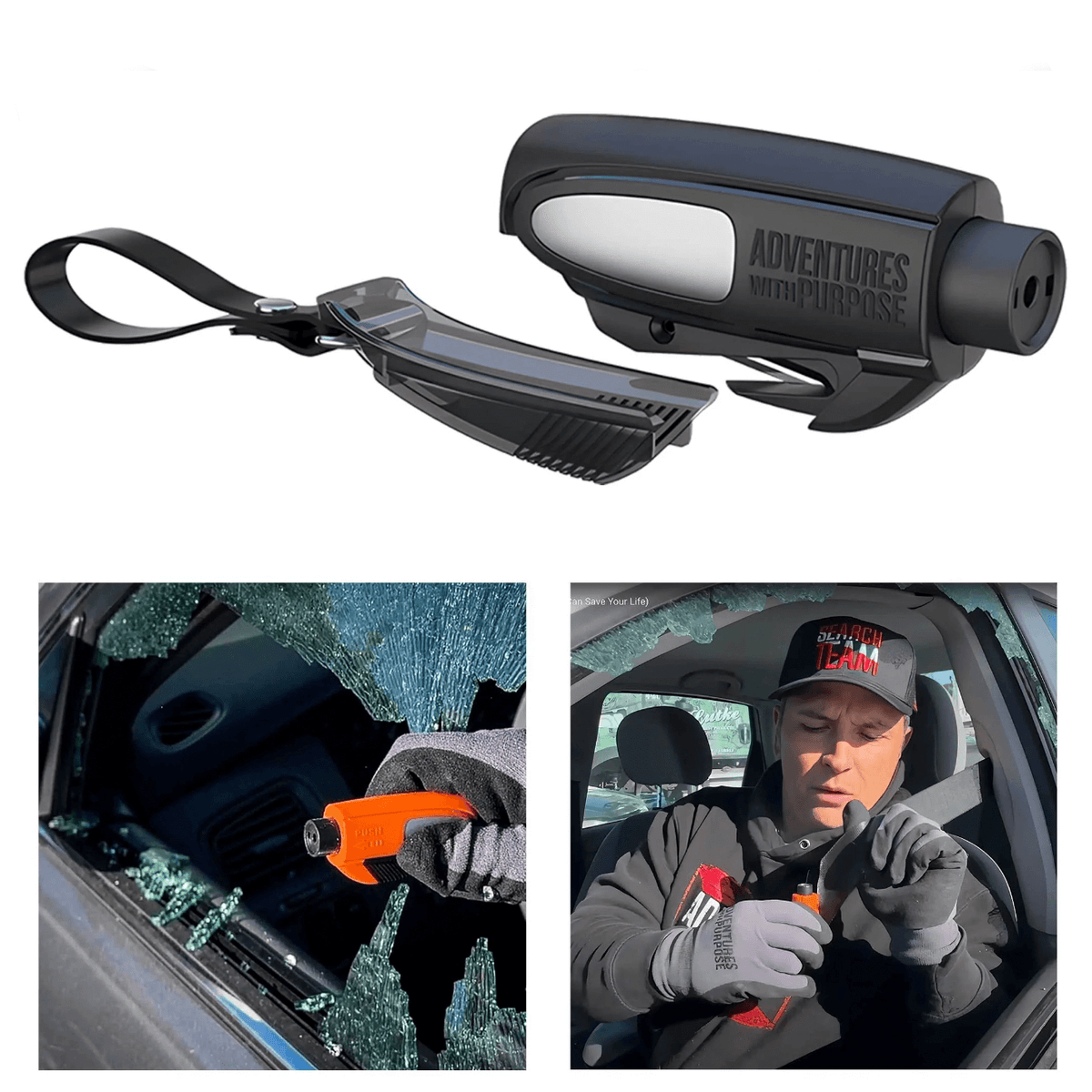 2-in-1 Emergency Window Breaker & Seatbelt Cutter - Lifetime Warranty