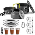 Complete Camping Kitchen Cookware Tableware & Teapot for 2-3
