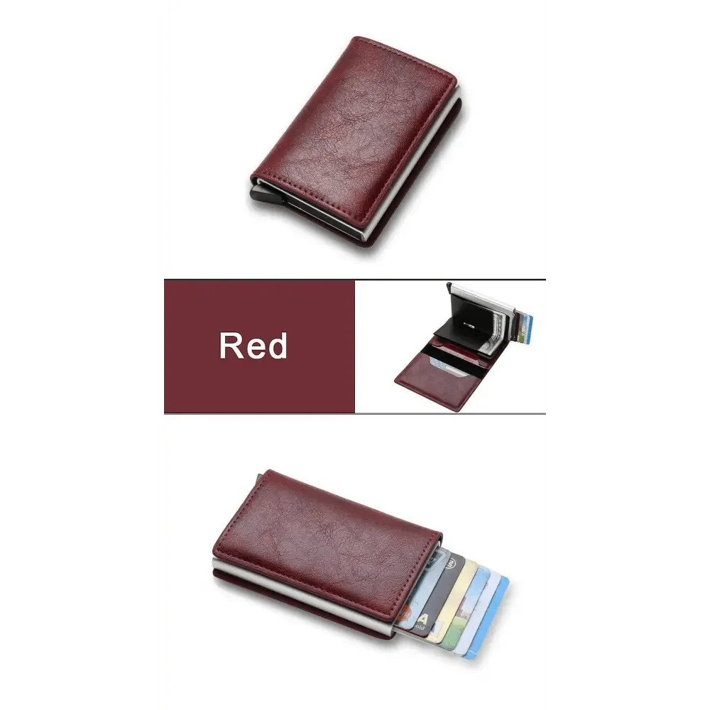 New Carbon Fiber Card Holder Wallets Luxury Men  Black Magic Leather Cool Slim Mini Wallet Small Money Bag Male Purses Magnet Closure Wallet